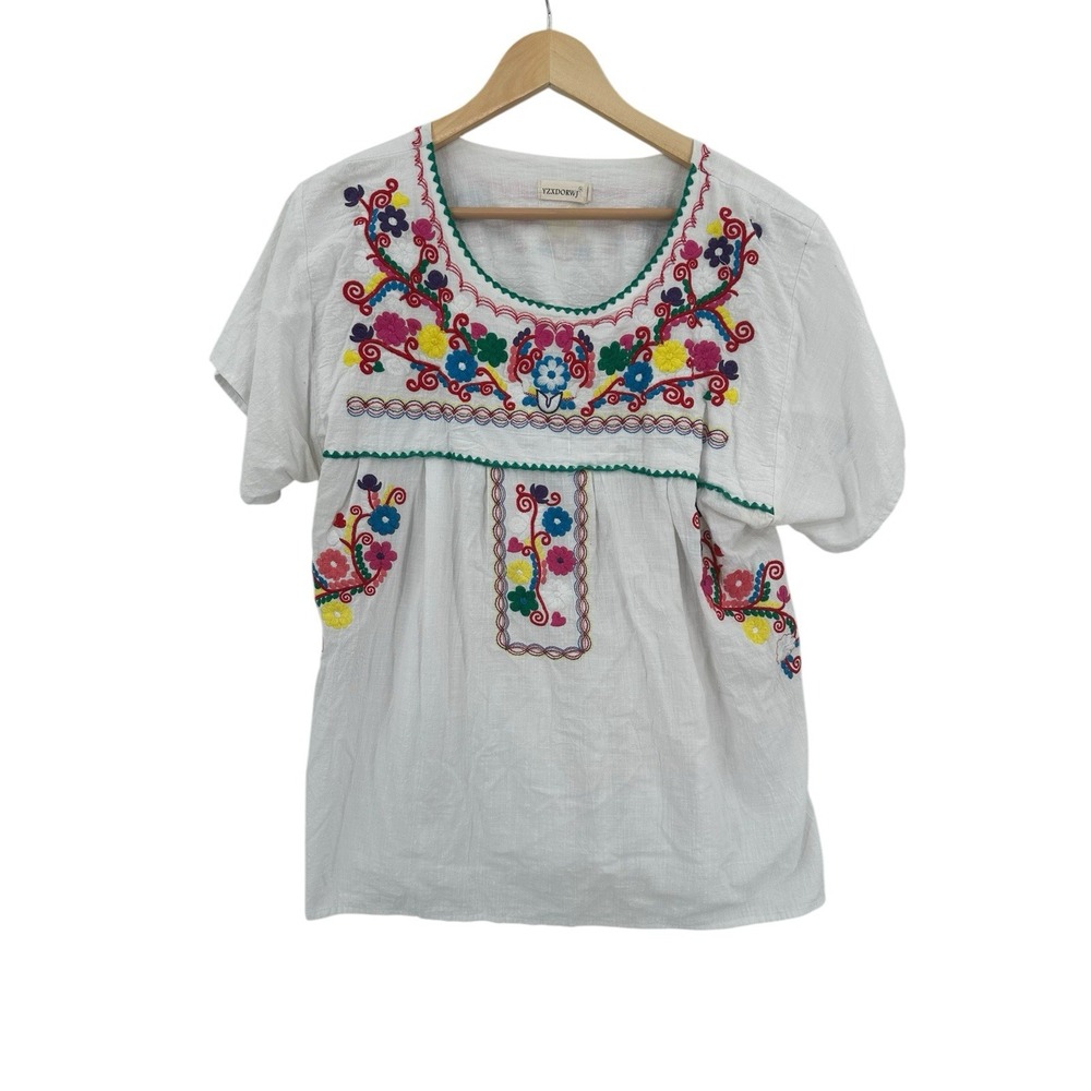 YZXDORWJ Embroidered Shirt Women Size 3X Floral Boho Lagenlook Festival Hippie‎